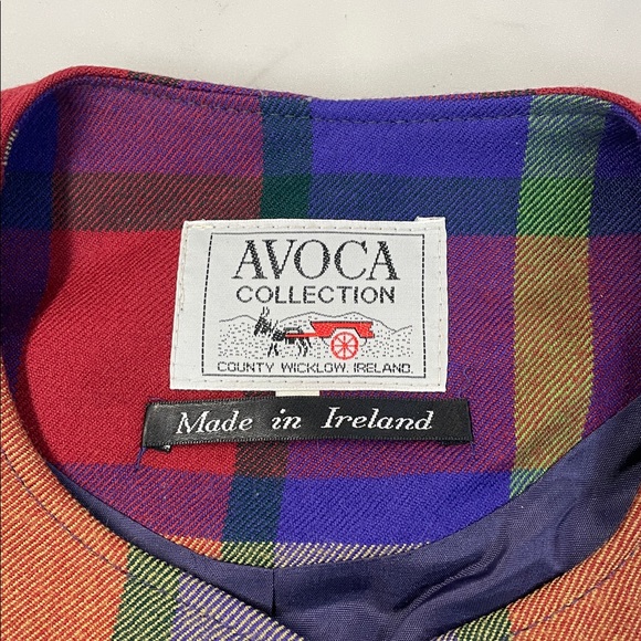 Avoca of Scotland Colorful Plaid Two-Piece Set marked size S jacket and skirt - Picture 2 of 16